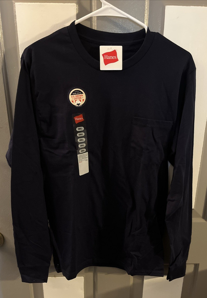 Hanes Men’s Comfort Soft Essential-T 100% Cotton Long Sleeve S T-Shirt NWT