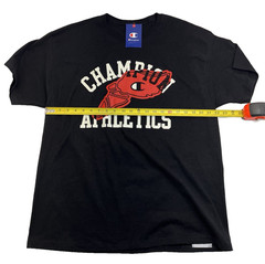 New CHAMPION Men’s XL Black Classic Heavy Weight Short Sleeve Tee with Logo