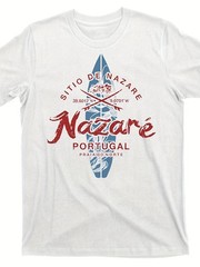 Lisbon Portugal Retro Surf Graphic T-Shirt Vintage Beach Surfing Tee