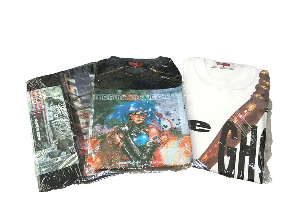 GHOST IN THE SHELL T-shirt Set Lot of 3 YOUNG MAGAZINE Vintage 90’s F/S