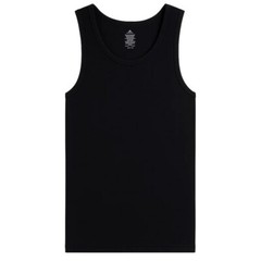 1 3 Packs Black Men 100% Cotton Ribbed Tank Top A-Shirt Wife Beater Undershirts
