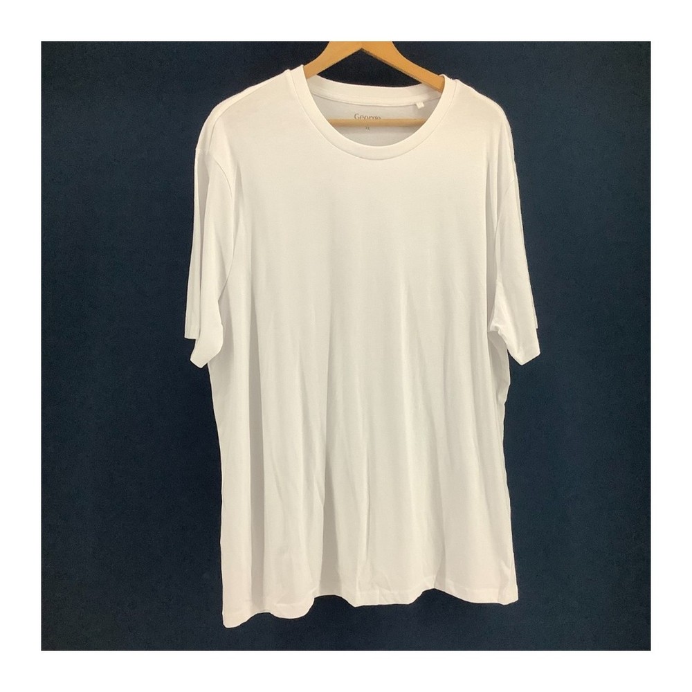 George White T Shirt Mens Xl 45-47in Chest Cotton Crew Neck Sleeve 31.5in Length