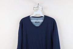Tommy Bahama Relax Mens XL Faded Soft Touch Supima Cotton V-Neck T-Shirt Blue