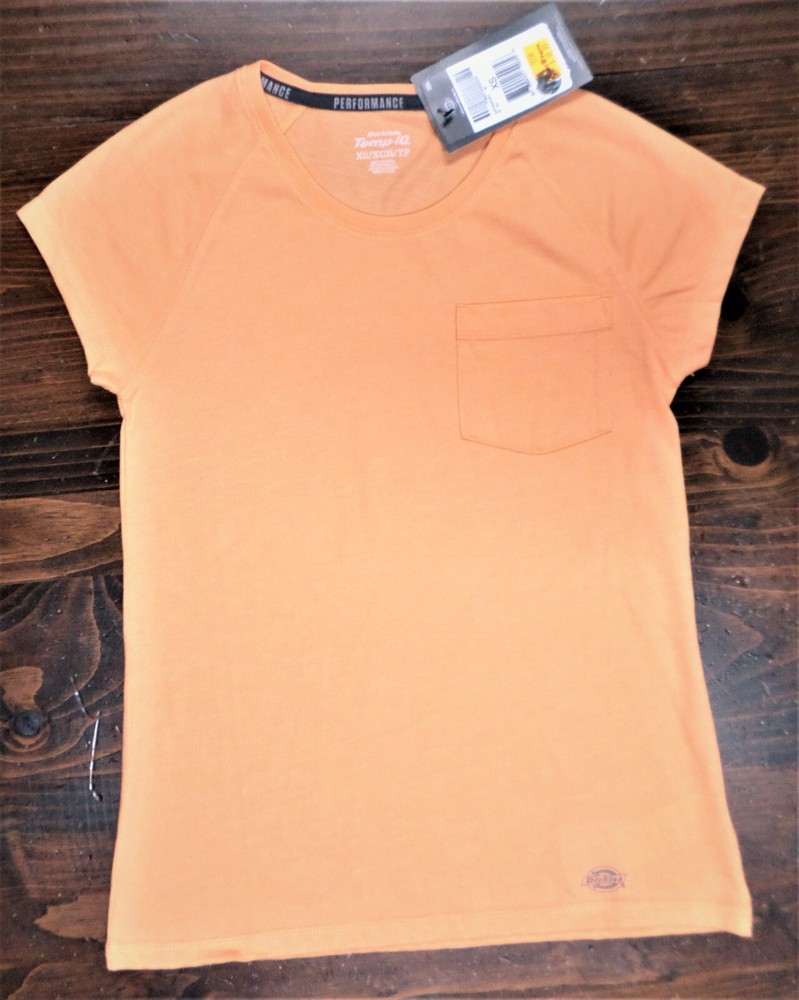Dickies Women’s Short Sleeve Cooling Temp-iQ Performance T-Shirt-XS-Peach-New