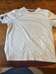 CHAMPION Vintage Double Dry Reversible Mesh Shirt Mens Sz LARGE Maroon Grey