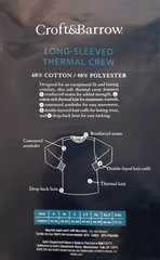 New Croft & Barrow Men’s Base Layer Long-Sleeve Thermal Crew Tee MSRP $22