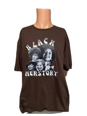 Women Of Black History HERSTORY Brown Shirt Size 2XL Mens