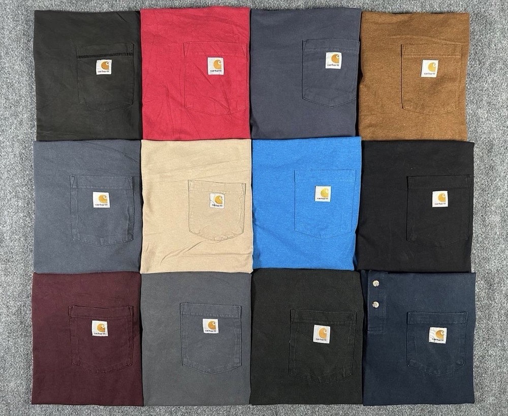 Carhartt Pocket Tee Bundle Lot of 12 Size L Large Workwear T Shirts USA Mix