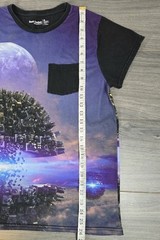 Foot Locker Cosmic Lake T Shirt Mens M Black Athletic Fit Asymmetrical Sleeve