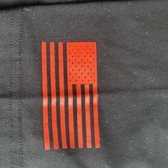 Bucked Up Deer Head Graphic T Shirt Black Red Logo Flag Sleeve Men’s XL