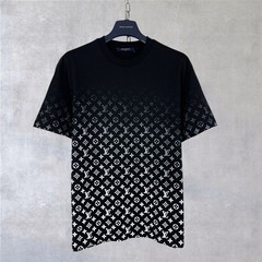 Louis Vuitton LV Monogram Logo Gradient Cotton Crewneck T-Shirt Black Size M