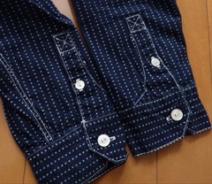 The Real McCoy’s Double Diamond Indigo Star Wabash Work Shirt S Indigo Men’s