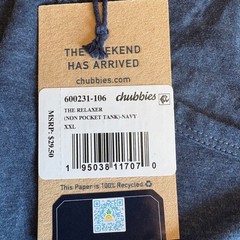 Chubbies The Relaxer Tank Top Mens XXL Navy Blue Graphic The Weekend Has Arrived