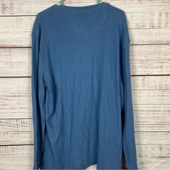 JACHS New York ribbed half Button Long sleeve size 2Xl blue popover shirt