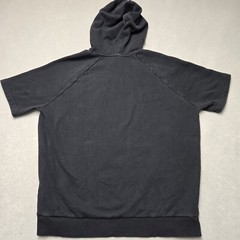 Under Armour Shirt Mens Large Black Short Sleeve Loose Fit Hooded Pullover