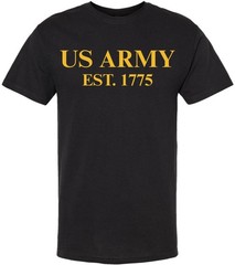 US Army Est. 1775 Printed T-Shirt USA Military Veteran Tee American Shirt