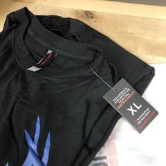 Bucked Up Men’s Flag T Shirt Black Blue Logo Size XL New