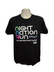 Night Nation Run The Running Music Festival Adult Medium Black TShirt