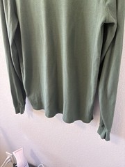 Burt’s Bees Baby Mens Medium Organic Cotton Henley Shirt Green Rib Knit Thermal