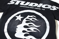 Hell Studios star Gel Sport Logo tee men’s cotton washed short sleeved T-shirt