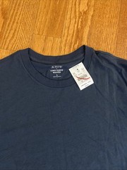 J Crew Mens Long Sleeve Washed Jersey Tee~Size L~Vintage Navy Cotton NWT