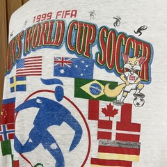 Vintage 90s Paper Thin FIFA Women’s World Cup USA Soccer Flags Graphic Tee XL