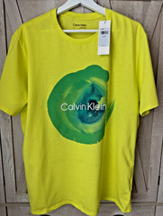 Calvin Klein Mens Lime Green Logo Short Sleeve T-Shirt Size L – BRAND NEW W TAGS