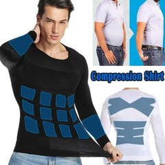 Men’s Slimming Body Shaper Tummy Control Shapewear Compression T-Shirt Vest Tops