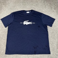 Lacoste Shirt Mens 2XL Blue Croc Graphic Crew Neck Cotton Classic Fit Jersey