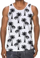 Mens Beach Tank Tops Fashion Graphic Quick Dry Sleeveless Shirt for Beach