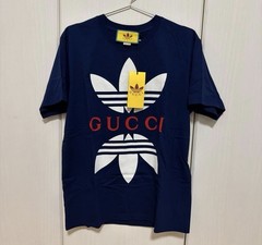 Gucci adidas Collaboration Trefoil Logo T-Shirt Navy Blue Size XXS NWT Japan