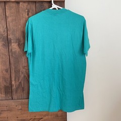 Vtg 80s Hanes Beefy-T Mens Green Large Single Stitch USA Tshirt Kindness 90s