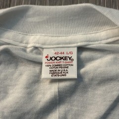 Jockey Shirt Mens Large White Blank Power Knit Tee T-Shirt USA Crewneck