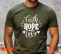 Unisex Retro Faith Hope T-Shirt, Men T shirt,Women T shirt Gift Religion Top