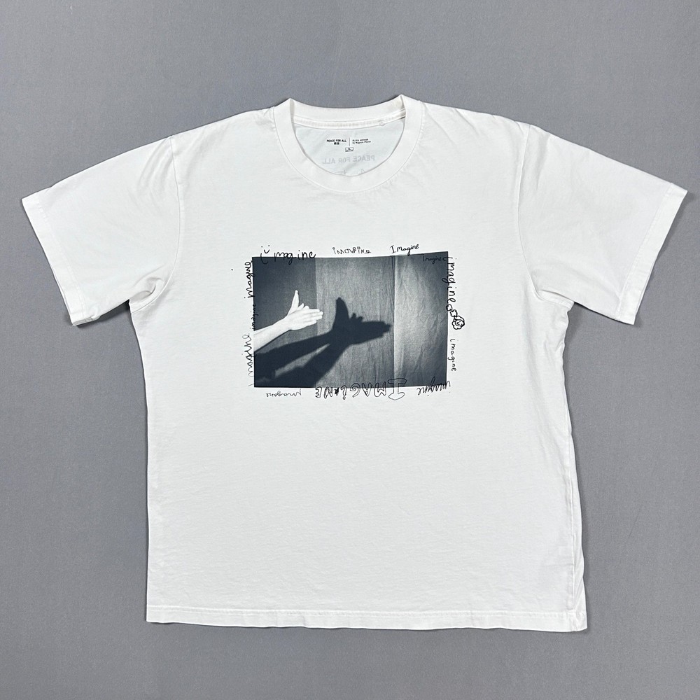 Uniqlo Peace For All Olivia Arthur Imagine Graphic T-Shirt Mens XL Unisex White