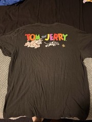 Men’s Tom & Jerry Graphic Print T-Shirt Black Cotton cartoon Short Sleeve XL