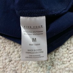 NEW Five Four Mens Top sz M Navy Long Sleeve 1/4 Neck Lightweight Stretch Casual