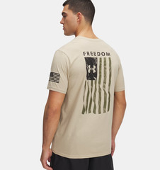 Under Armour Men’s Freedom Flag T-Shirt Size: Large -Desert Sand – 6004096-290