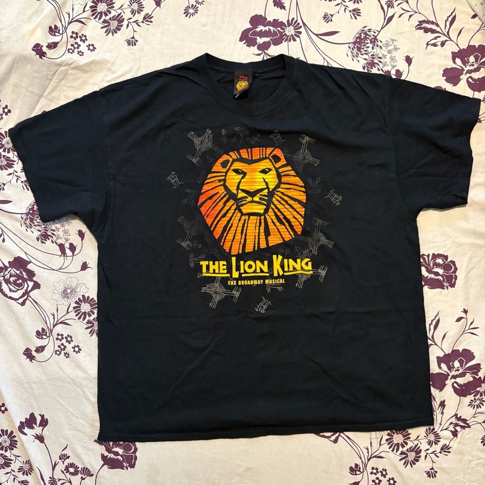 Disney The Lion King Shirt Mens Large Black Crew Neck Short Sleeves Tee