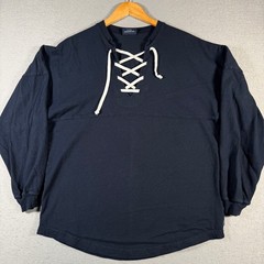 Nashville Spirit Jersey Lace Up Long Sleeve Shirt Men’s Size S Navy Blue Cotton