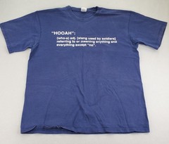 Hooah Definition Shirt Mens XL Navy Short Sleeve Funny Military Graphic Humor