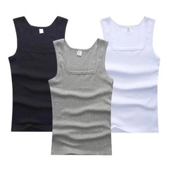 3pcs Cotton Sleeveless T-Shirt Men Women Solid Color Casual Sports Fitness Vest