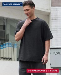 KEEPSHOWING Mens Oversized T Shirts Acid Wash Loose Fit Vintage Washed Tee Shirt