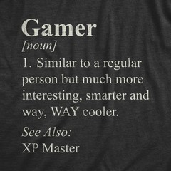 Mens Gamer Definition T Shirt Funny Video Games Lover Joke Tee for Guys