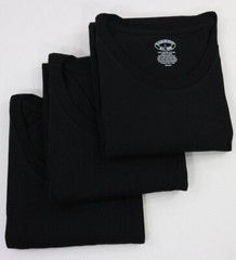 Brooks Brothers 1818 Men’s Crewneck Cotton Undershirt Black w/ logo 3pcs/Pack