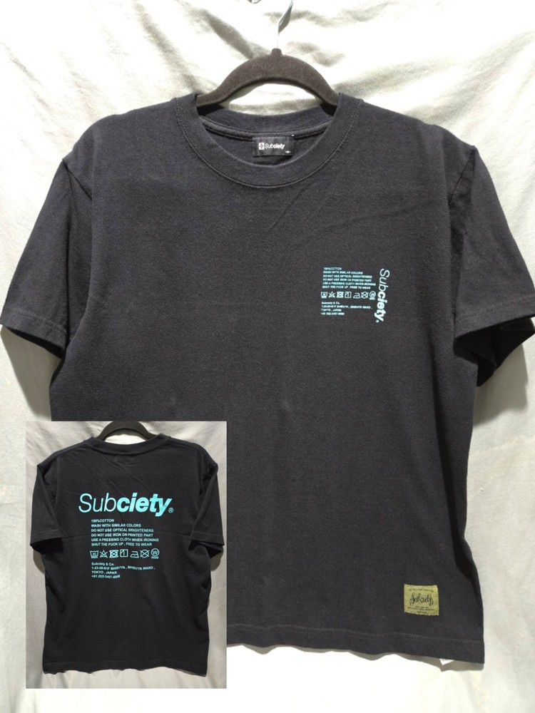 Subciety Japan T Shirt Size Medium Black Streetwear Fashion