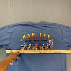 VTG Bad Ass Coffee Co Shirt Mens XL Blue Columbia SC Graphic Tee Duck Co