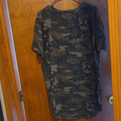 NOVA Men’s XL Camo T-Shirt Green/Black Military Crew Neck Short Sleeve Regular