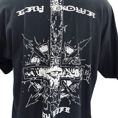 Gothic Streetwear Graphic Tee Eye Print Black Shirt Lay Down My Life 2XL