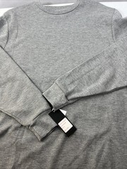 NWT Linea Uomo Gray Waffle Knit Thermal Crew Neck Size XL